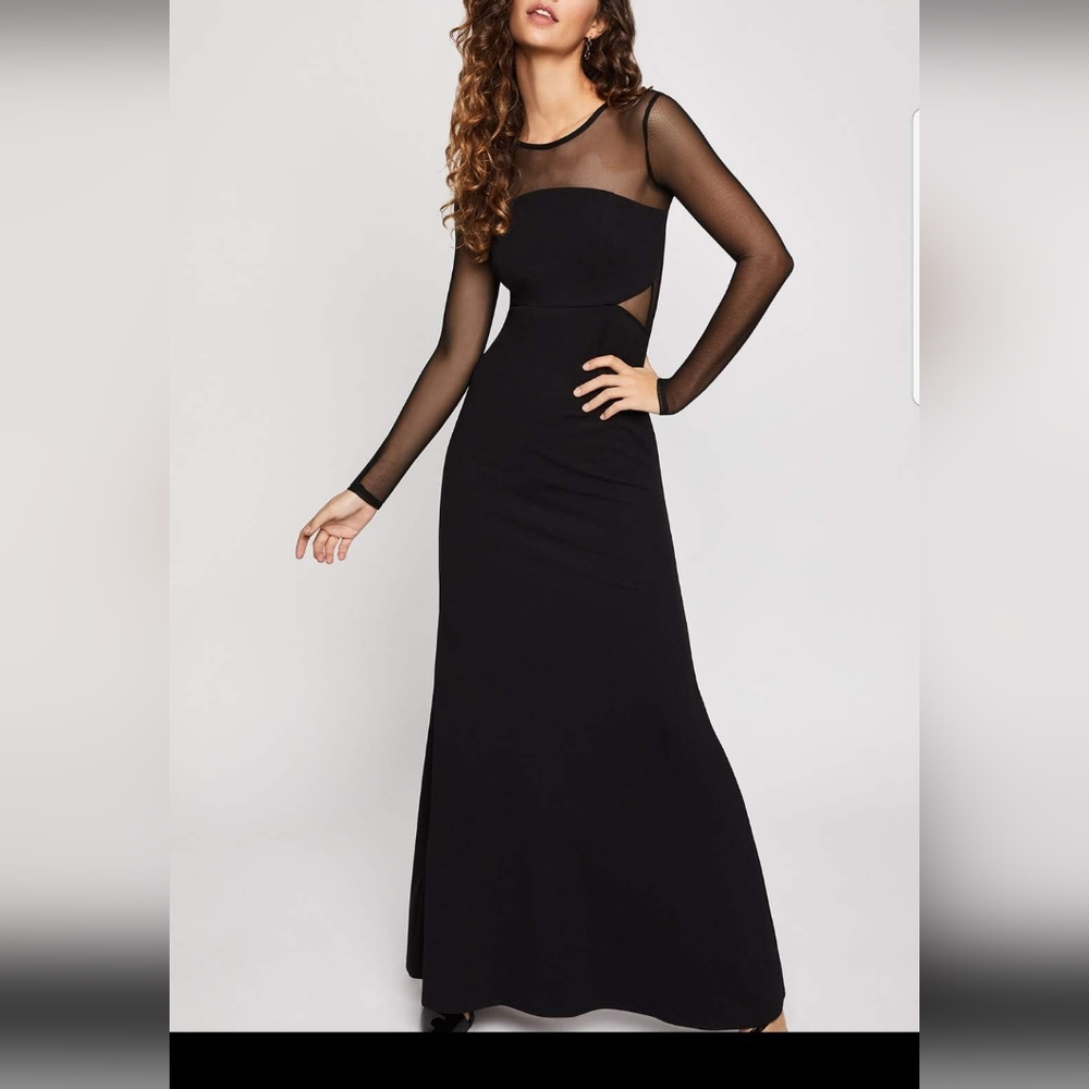 BCBGeneration Black Sheer Sleeve Dress